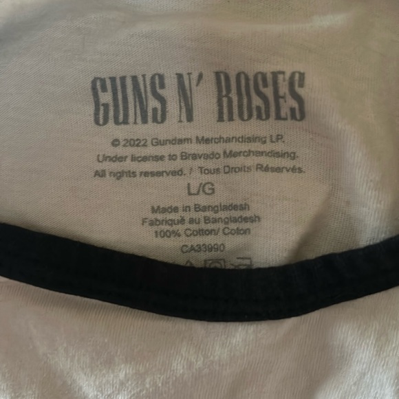 ❤️🔥5/20$GUNS N ROSES💫 Women’s Black/White Logo Cropped Short Sleeve Shirt - Picture 8 of 9
